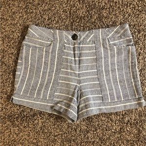 CYNTHIA ROWLEY Striped Tweed Shorts